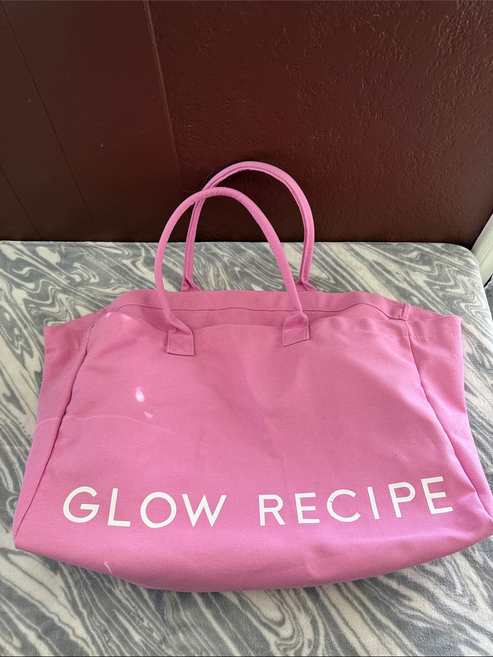 Glow Recipe Pink Logo Canvas Shopper Tote